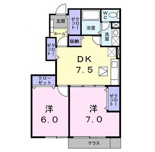 リリー・オブ・ザ・ヴァリー【1階】の間取り