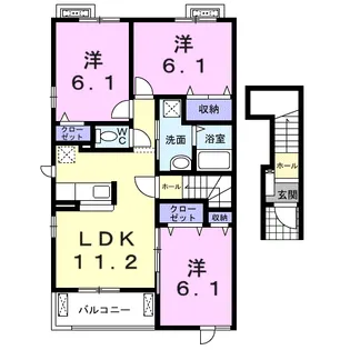 鶴見スクエアⅡ【2階】の間取り