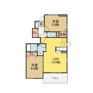 ルミエール岬【1階】の間取り