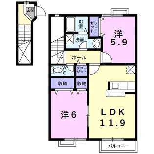 ロイヤルパーク岬【2階】の間取り