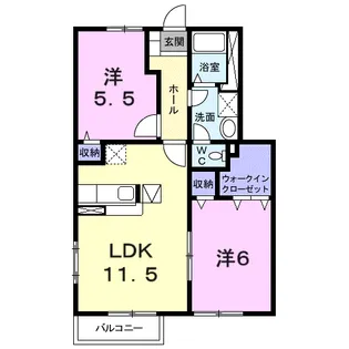 ロイヤルパーク岬【1階】の間取り