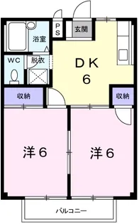 シティハイツ住崎B【2階】の間取り