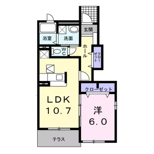 ラ・セゾンⅢ【1階】の間取り