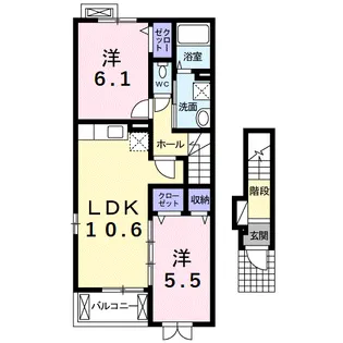 ウェスタン・ガーデン アイ【2階】の間取り