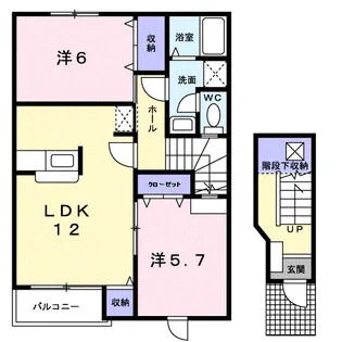 ジュネス矢田Ⅱ【2階】の間取り