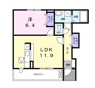 サンリット タウンD【1階】の間取り