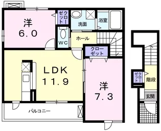 サンリット タウンD【2階】の間取り