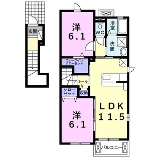 セロシア 雨池【2階】の間取り