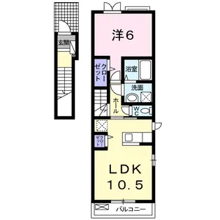 レーヴ今川B【2階】の間取り