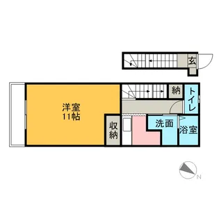 アンプルール リーブル PAPILLONB【1階】の間取り