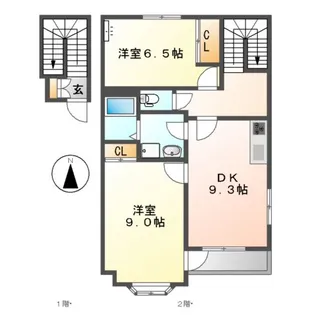シャルムA【2階】の間取り
