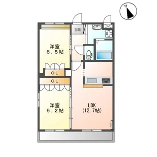 パストラル宮東【2階】の間取り