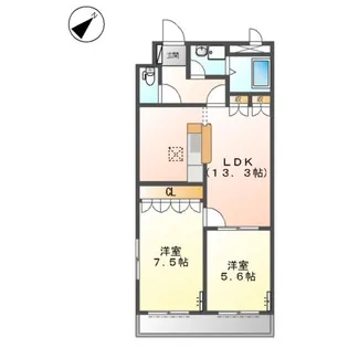 パレット伏見【105号室】の間取り