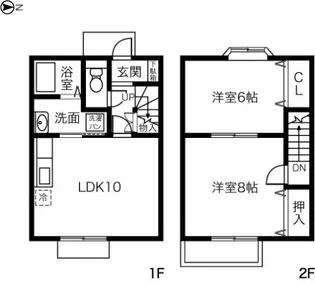愛知県碧南市野田町【テラスハウス】の間取り