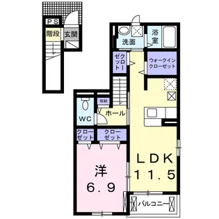 ラトゥール南若王子【2階】の間取り