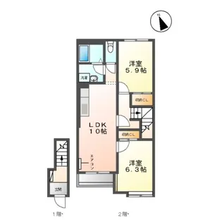 レジデンス向野【2階】の間取り