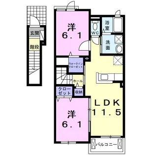 シュウ・メゾンⅡ【2階】の間取り