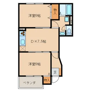 サンジュネス 1【102号室号室】の間取り