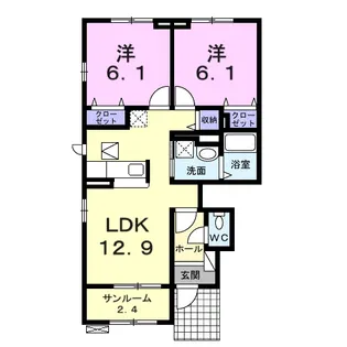 サザンナレッジ【1階】の間取り