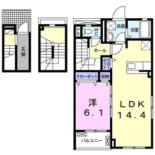 カーサ フェリーチェ【3階】の間取り