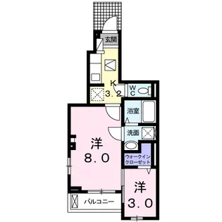 ラシーヌ 南若王子 B【1階】の間取り