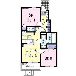 ウッズ・ホームⅣ【1階】の間取り