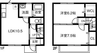 愛知県西尾市一色町前野東浦【テラスハウス】の間取り