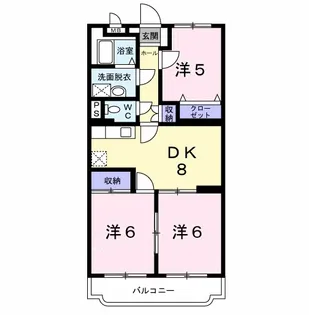 ファミールK向山Ⅱ【4階】の間取り