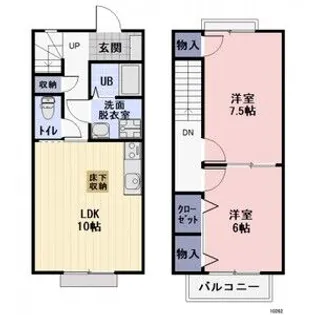 愛知県西尾市鵜ケ池町中屋敷【テラスハウス】の間取り