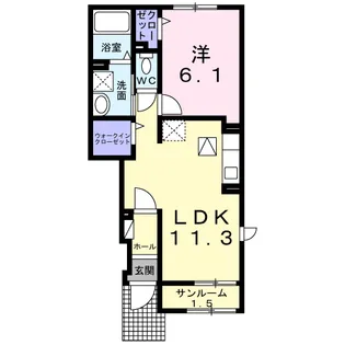 ミュール ヴァリⅠ【1階】の間取り