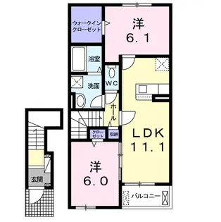 カルムアルモニーB【2階】の間取り