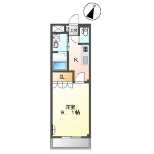 キャッスルリバーサイド【102号室】の間取り