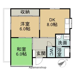 ハイツ石橋【302号室】の間取り