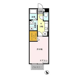 ボン・ヴォヤージュ B【2階】の間取り