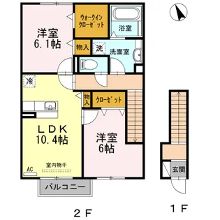 ジュネス榊原【202号室】の間取り
