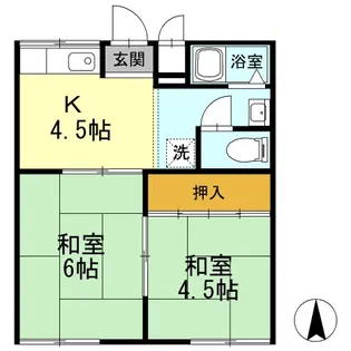レスト北新川 A棟【1階】の間取り