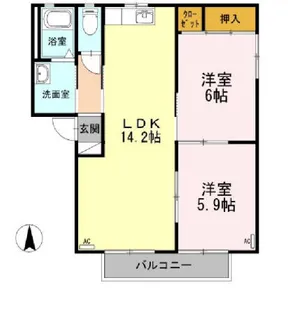 グレイス B棟【2階】の間取り