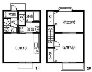 愛知県碧南市川端町2丁目【テラスハウス】の間取り