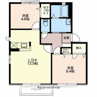 メ・ステッソA【2階】の間取り