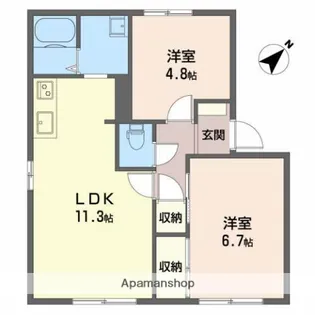 アペックス日進B【2階】の間取り