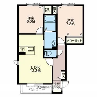 エステート浜尾【1階】の間取り