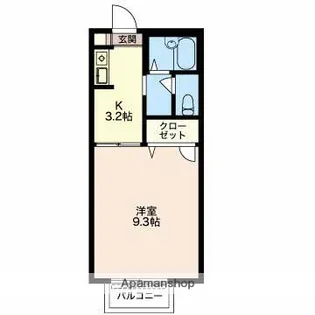 ディアス天神【203号室】の間取り