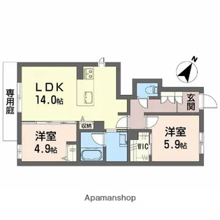 バトーエメロードC【1階】の間取り
