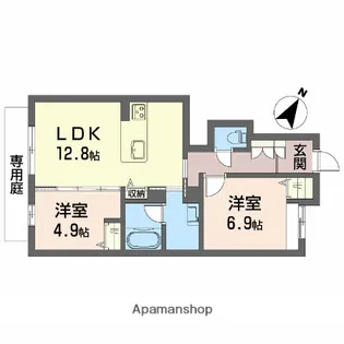 バトーエメロードC【1階】の間取り