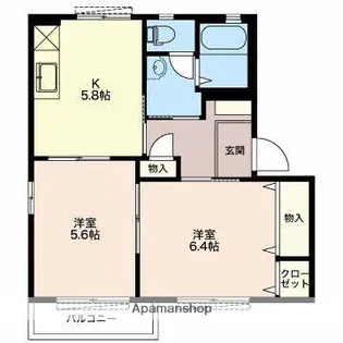 メ・ステッソB【2階】の間取り