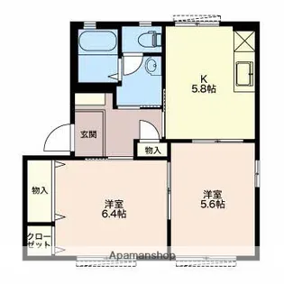 メ ステッソB【1階】の間取り