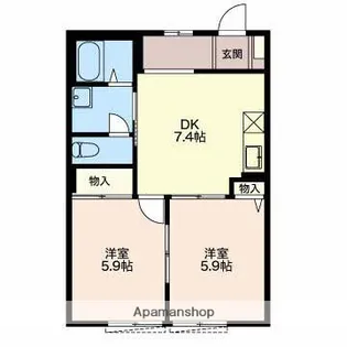 アドシバタ【1階】の間取り