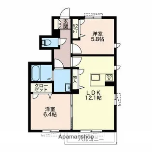 F・クローバー【1階】の間取り