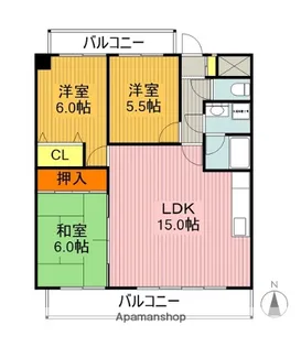 リーブル原Ⅱ【2階】の間取り
