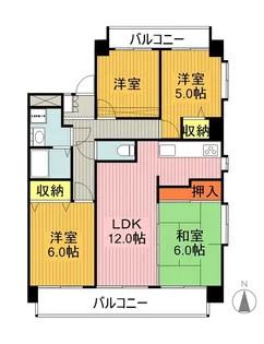 スカイヒルズ植田【3階】の間取り
